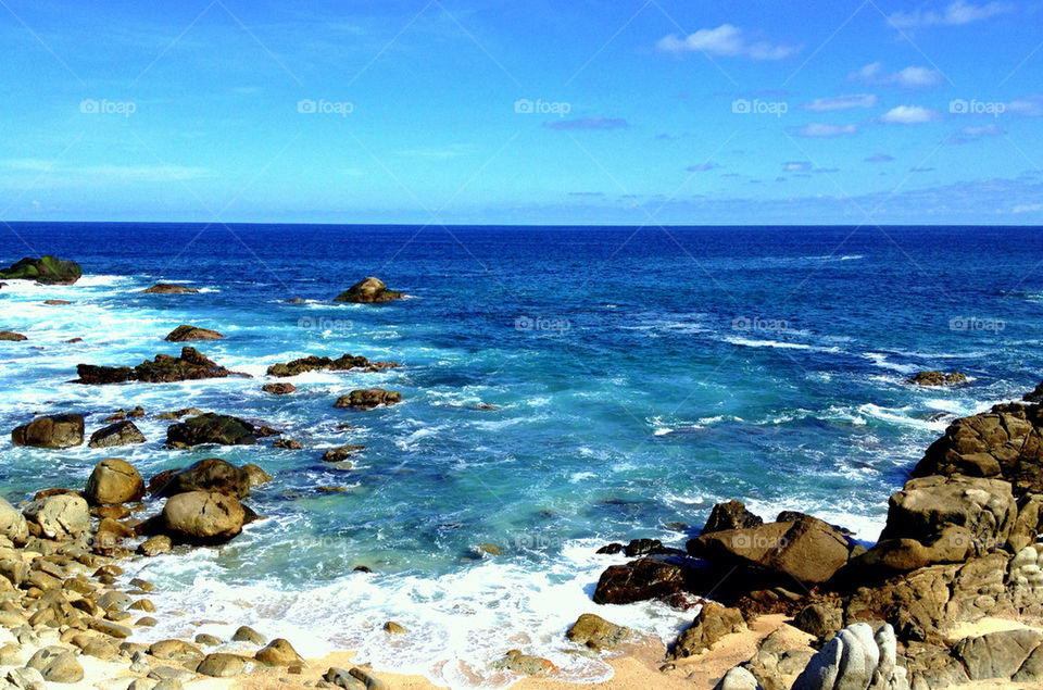 beach ocean sky happy by andrele
