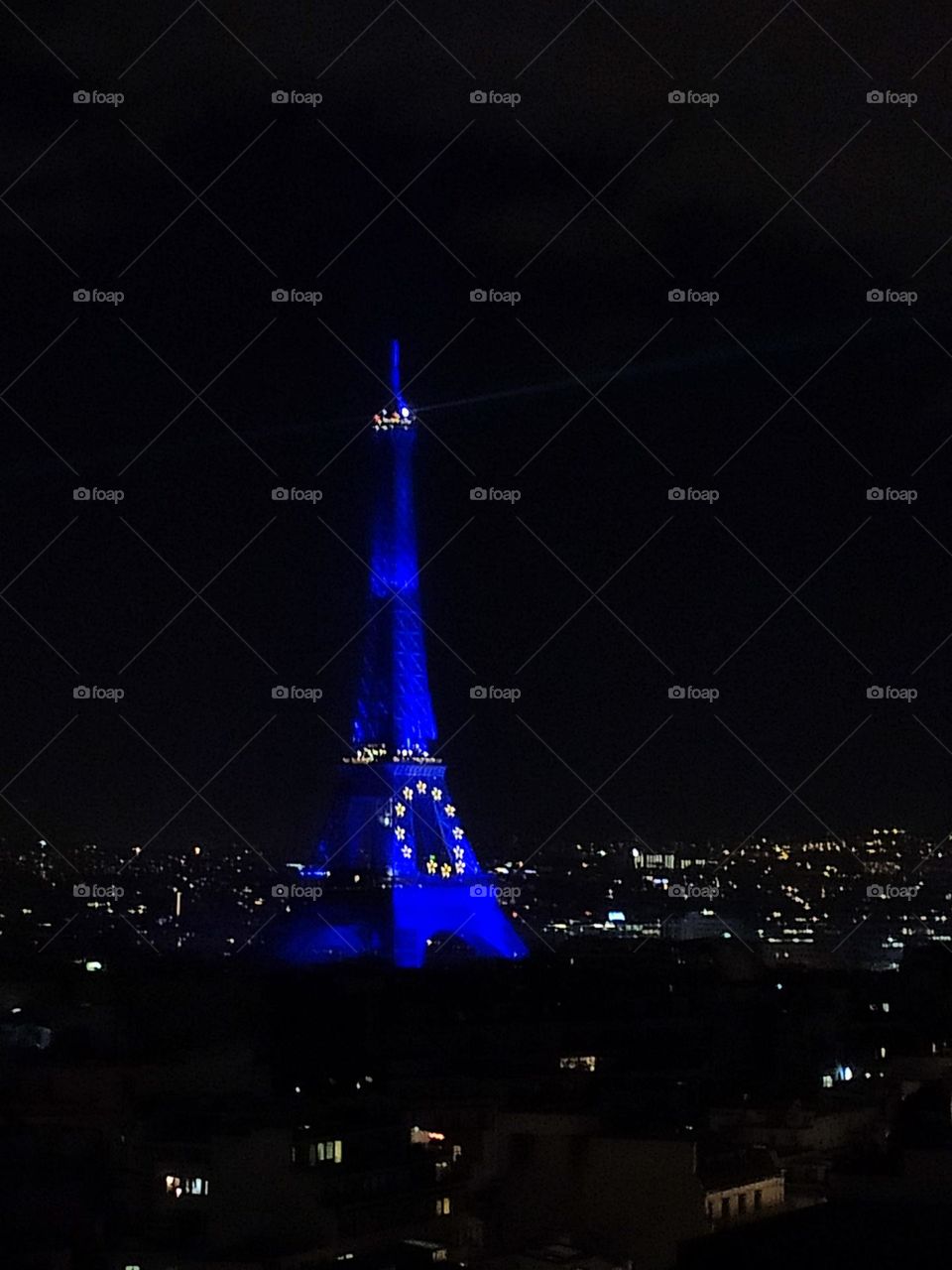 Tour Eiffel prise de nuit.