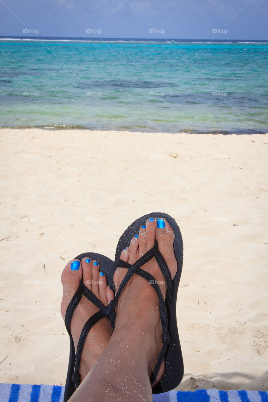 toes at the beach