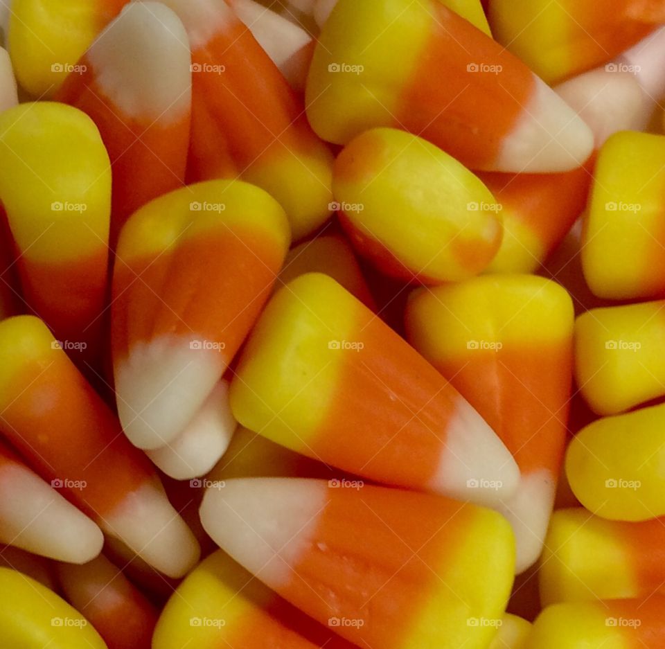 Full frame of Halloween sugary candy corn