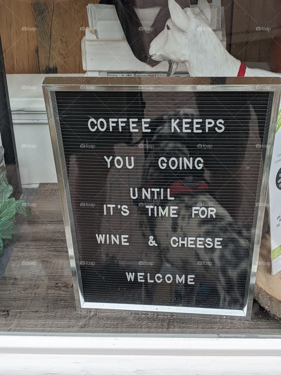 Coffee keeps you going until it's time for wine & cheese