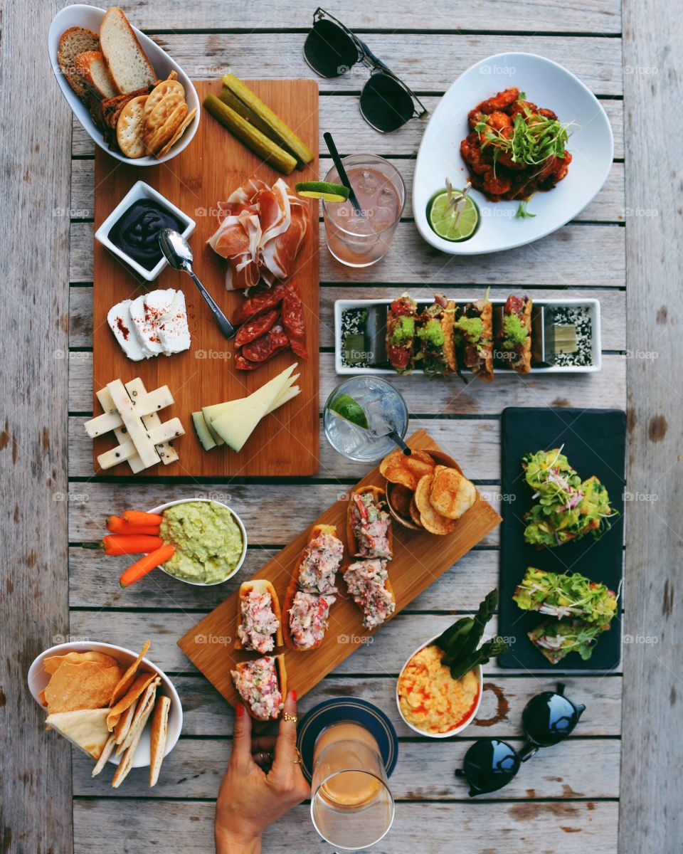 Elevated view of delicious healthy food