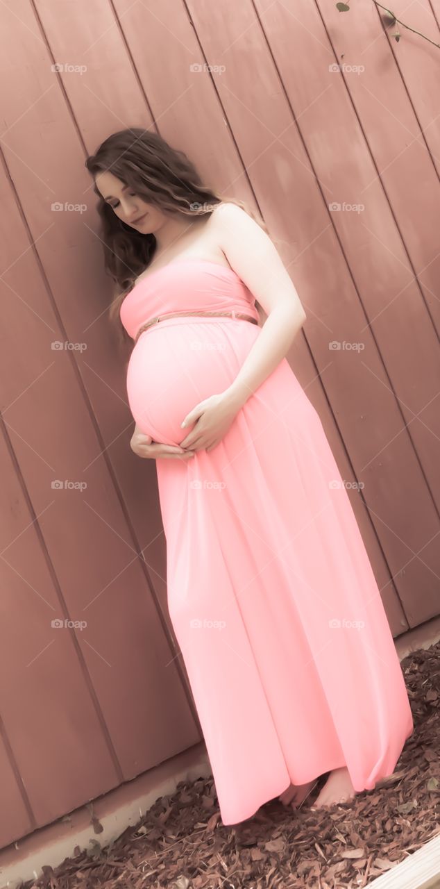 Pink and pregnant 
