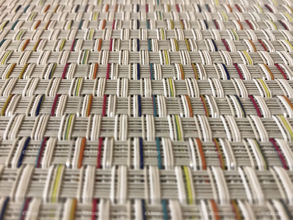 Woven textile with pops of color strips 