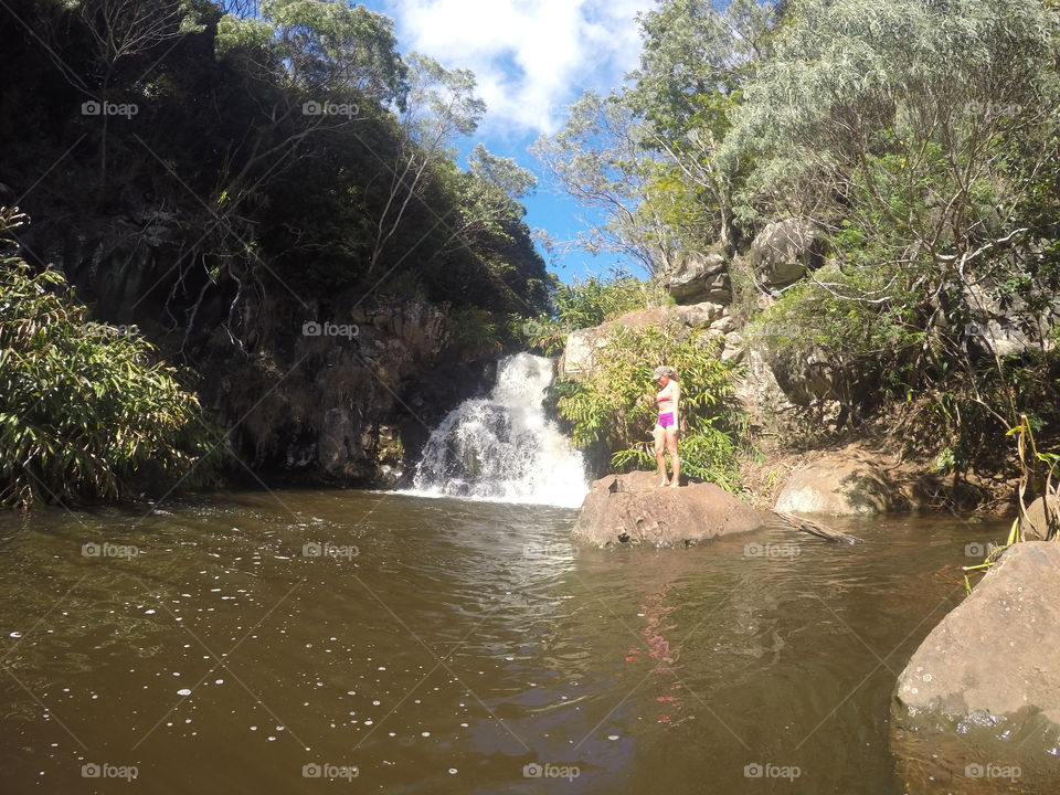 Hawaiian waterfall 