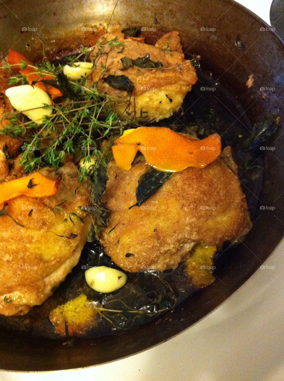 Pan Roasted Citrus Thyme Chicken