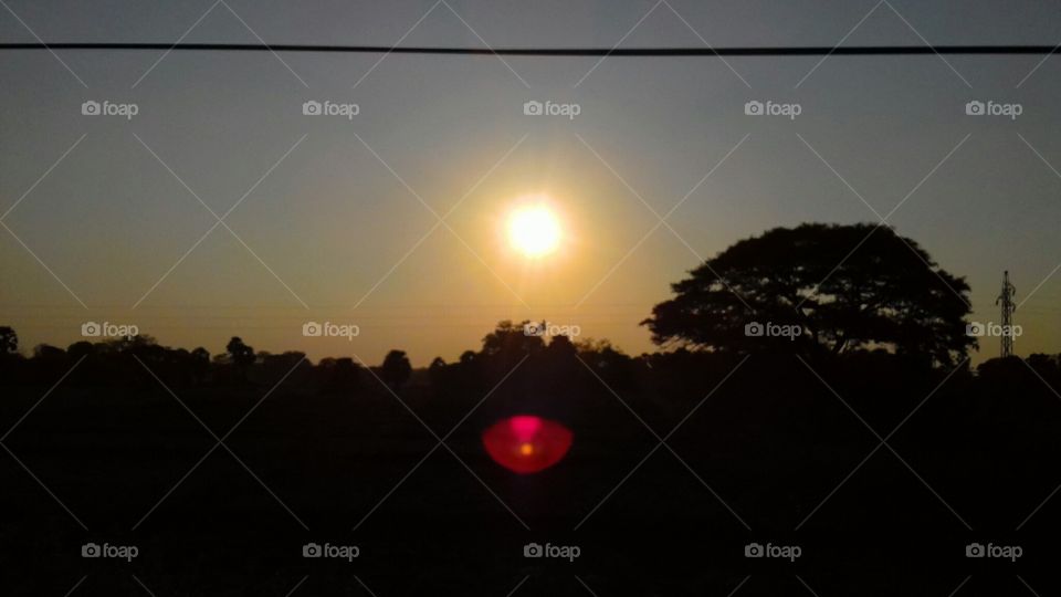 Sunset, Landscape, Sun, Dawn, Silhouette