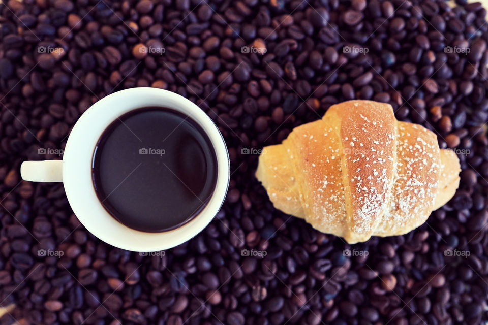 croissant and coffee for breakfast