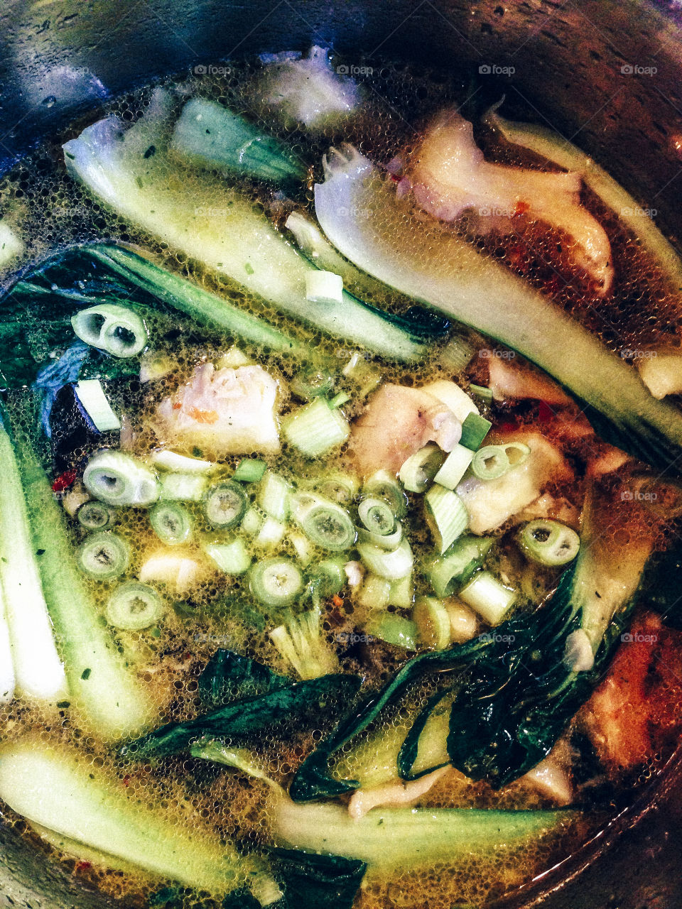 Miso. Preparing miso noodle soup