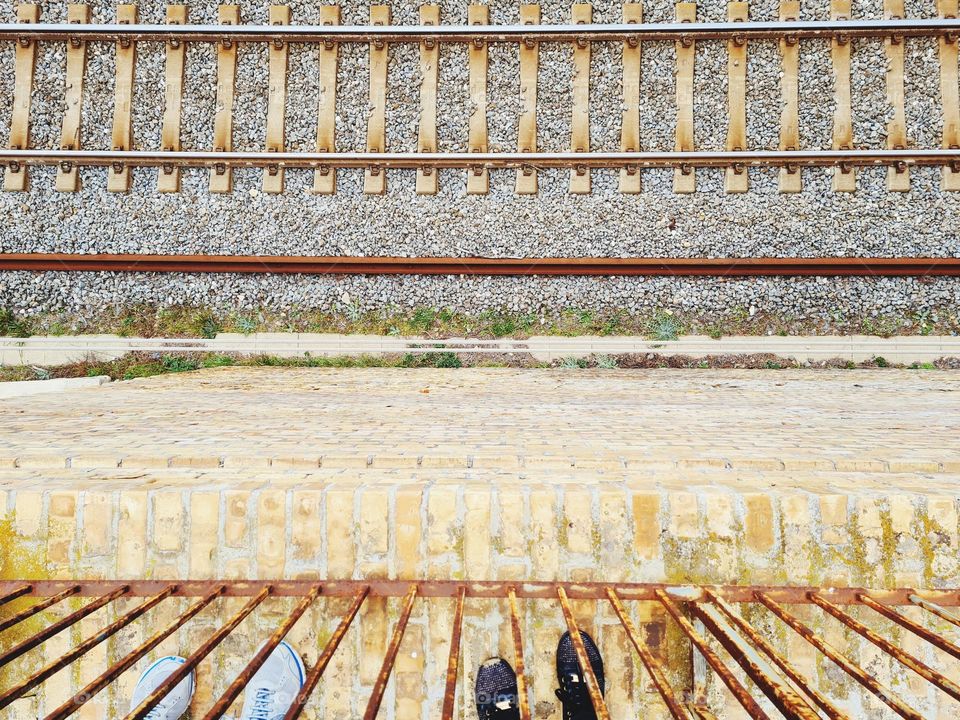 railway track photographed from above