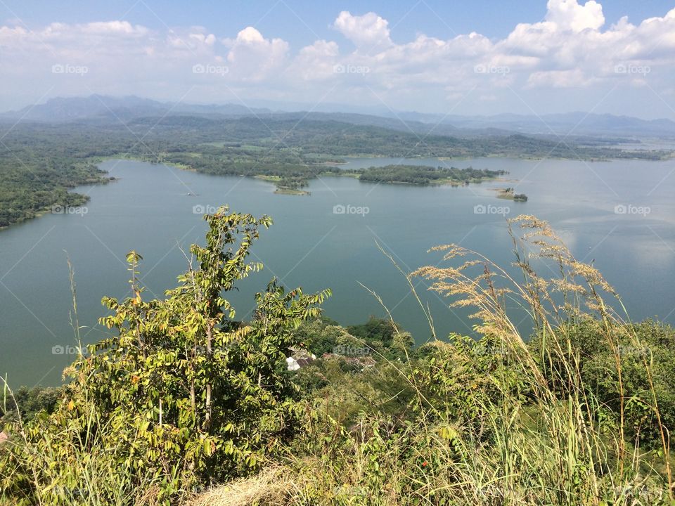 Looking view lake in wonogiri central java indonesia