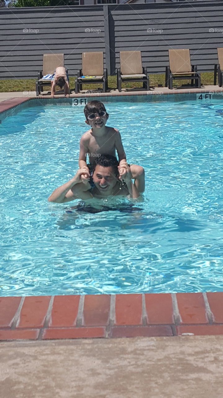 dad swimming