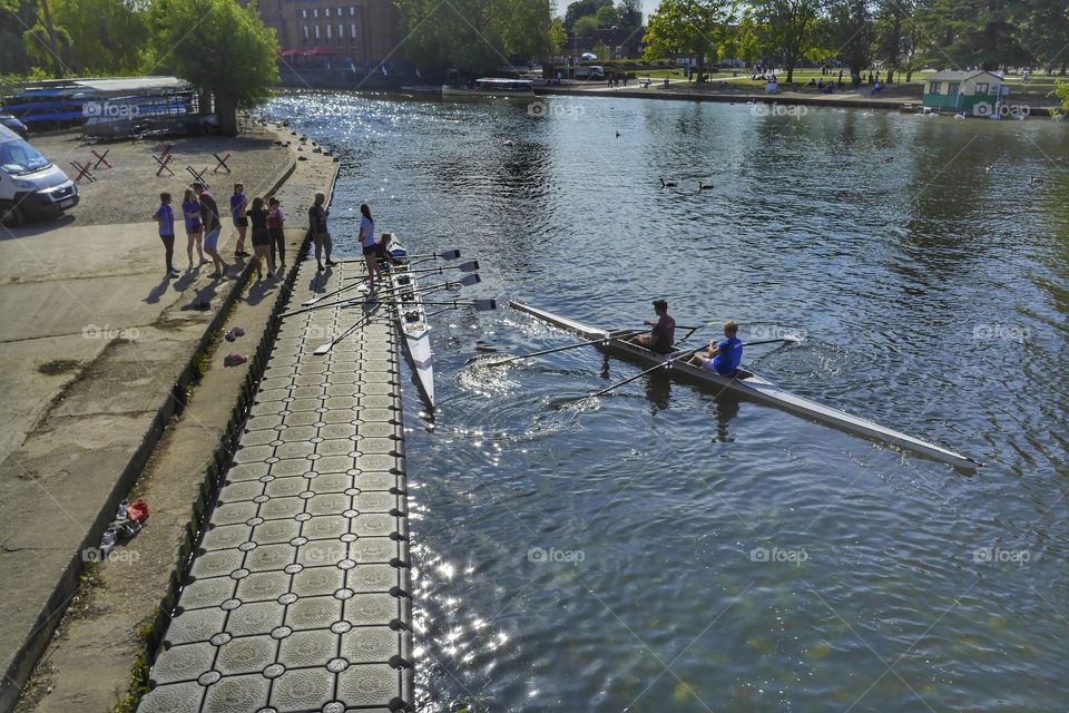 Rowing. River