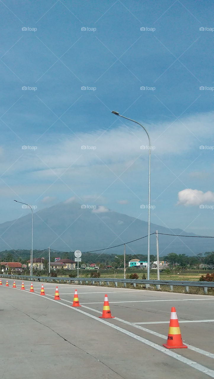 Mount Merbabu from Tingkir Highway