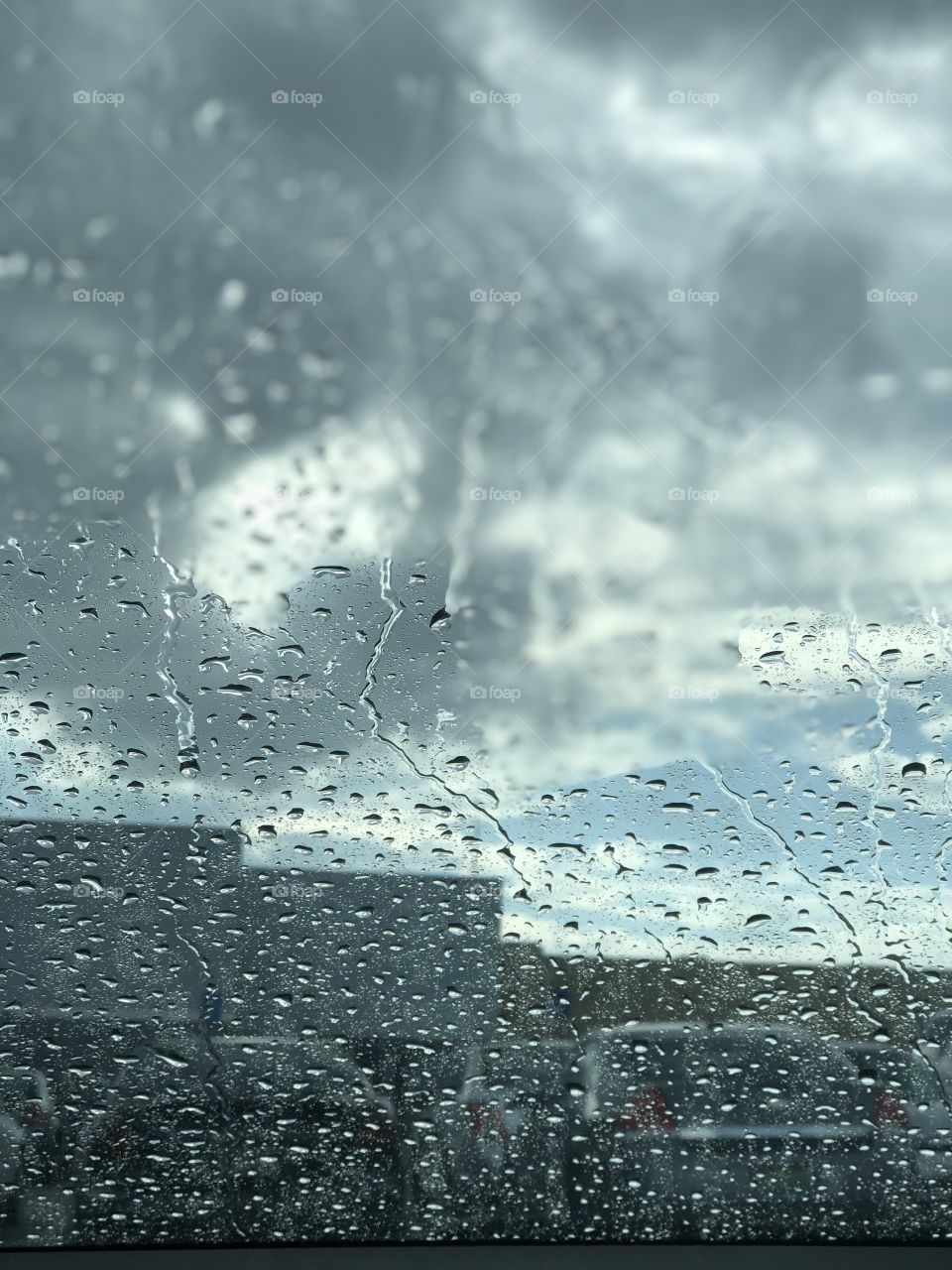 raining windshield