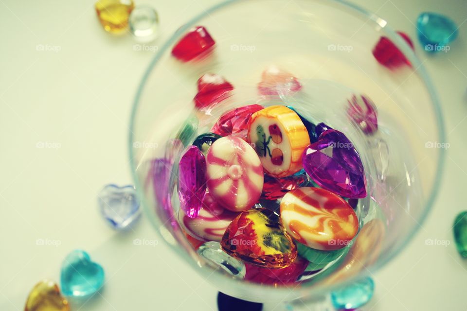 candy in a vase