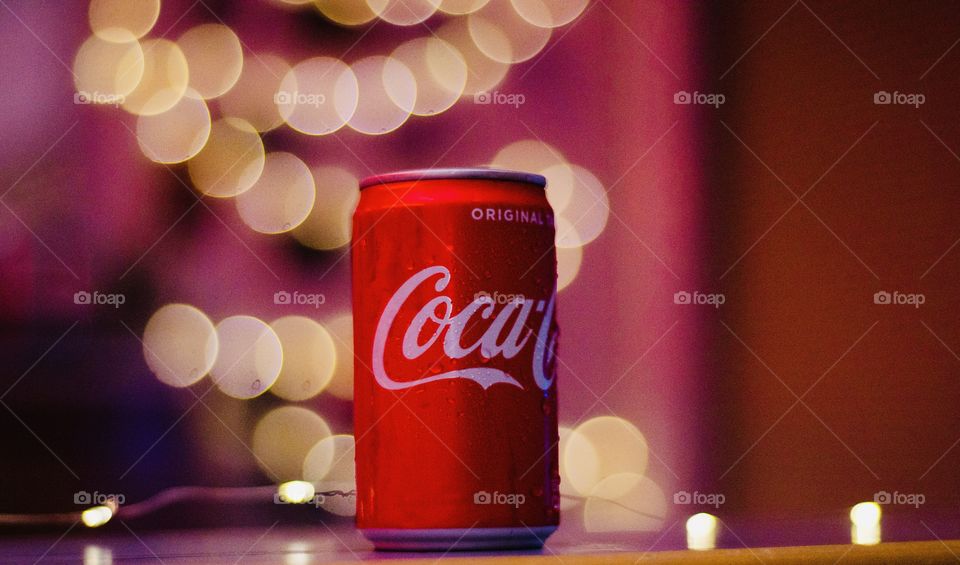 Enjoying the night with a cold can of Coca Cola!