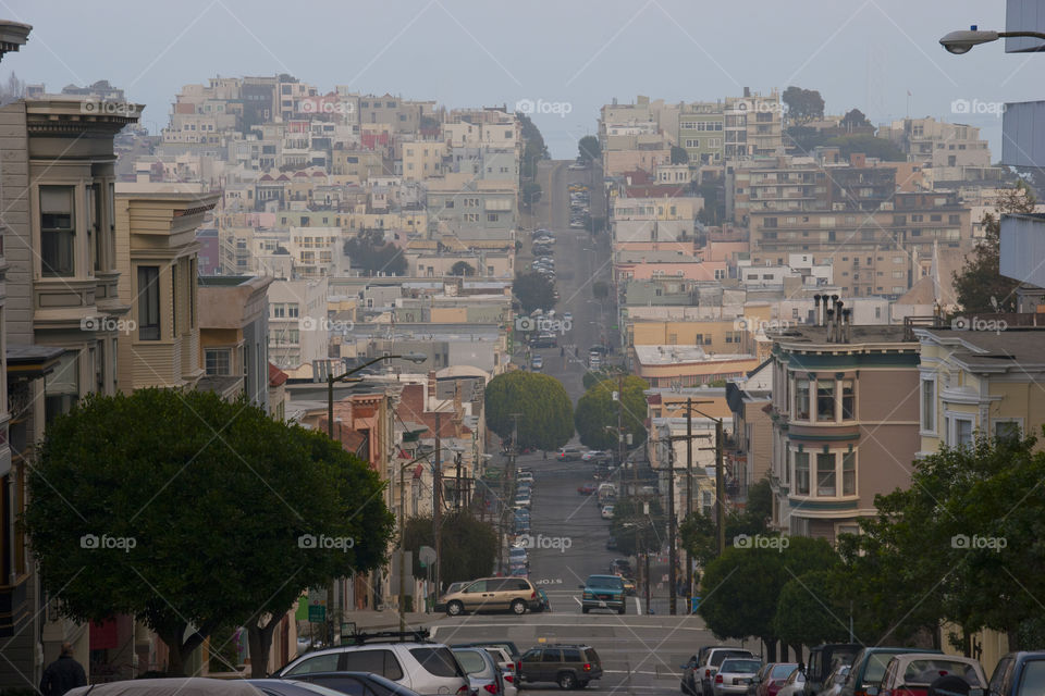 THE HILLS OF DOWNTOWN SAN FRANCISCO CALIFORNIA USA