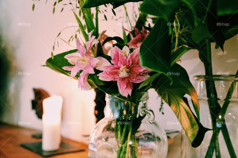 Pink flower in a arrangement 