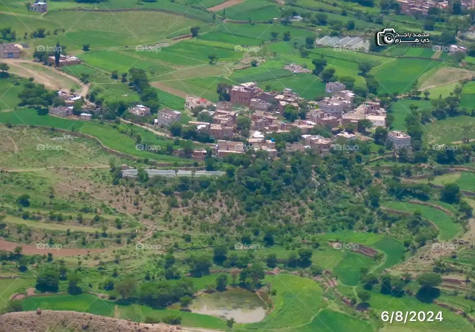 Glory be to God, the magnificent and picturesque view and the natural green trees are a view that is nothing more wonderful than it