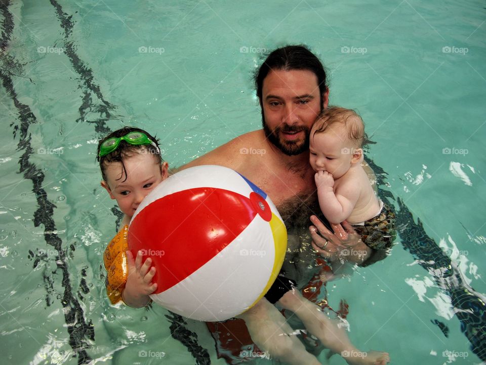 Dad With Two Young Children
