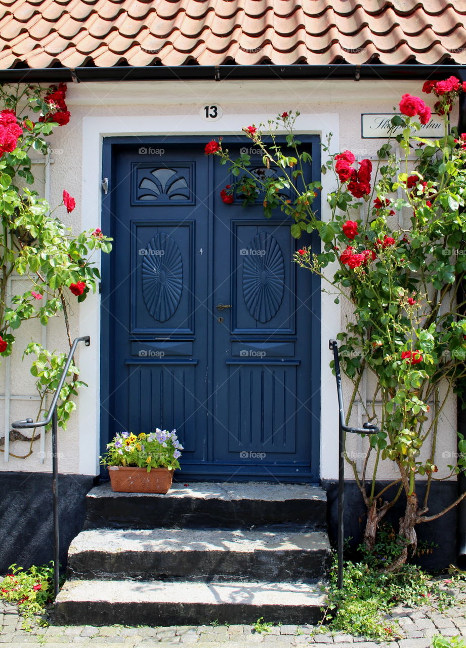 Blue door in Simrishamn.