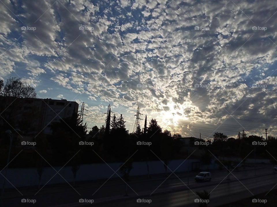 Beautiful Sunset with Clouds