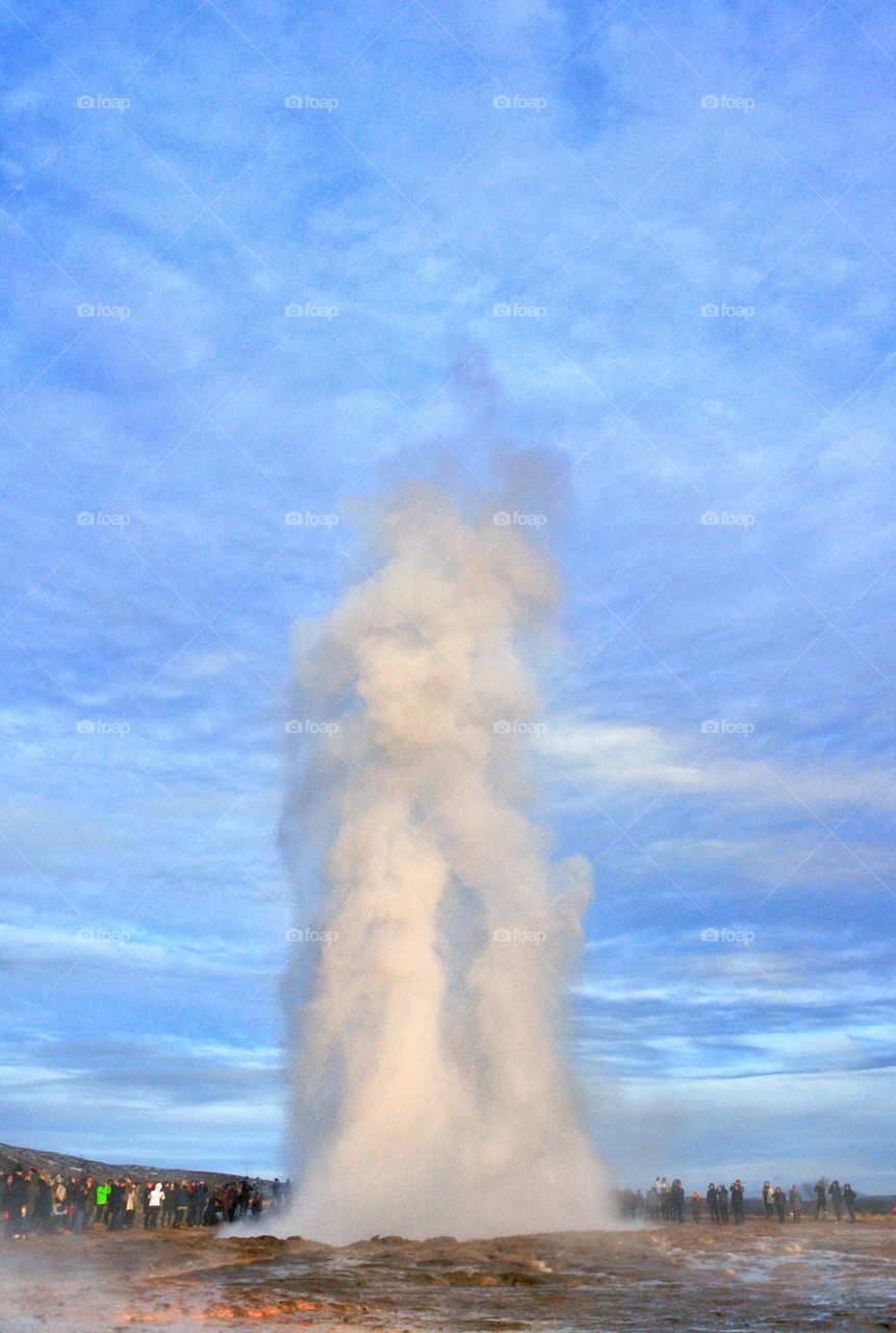 Strokkur Geyser, the famous destination for Golden Circle route in Iceland