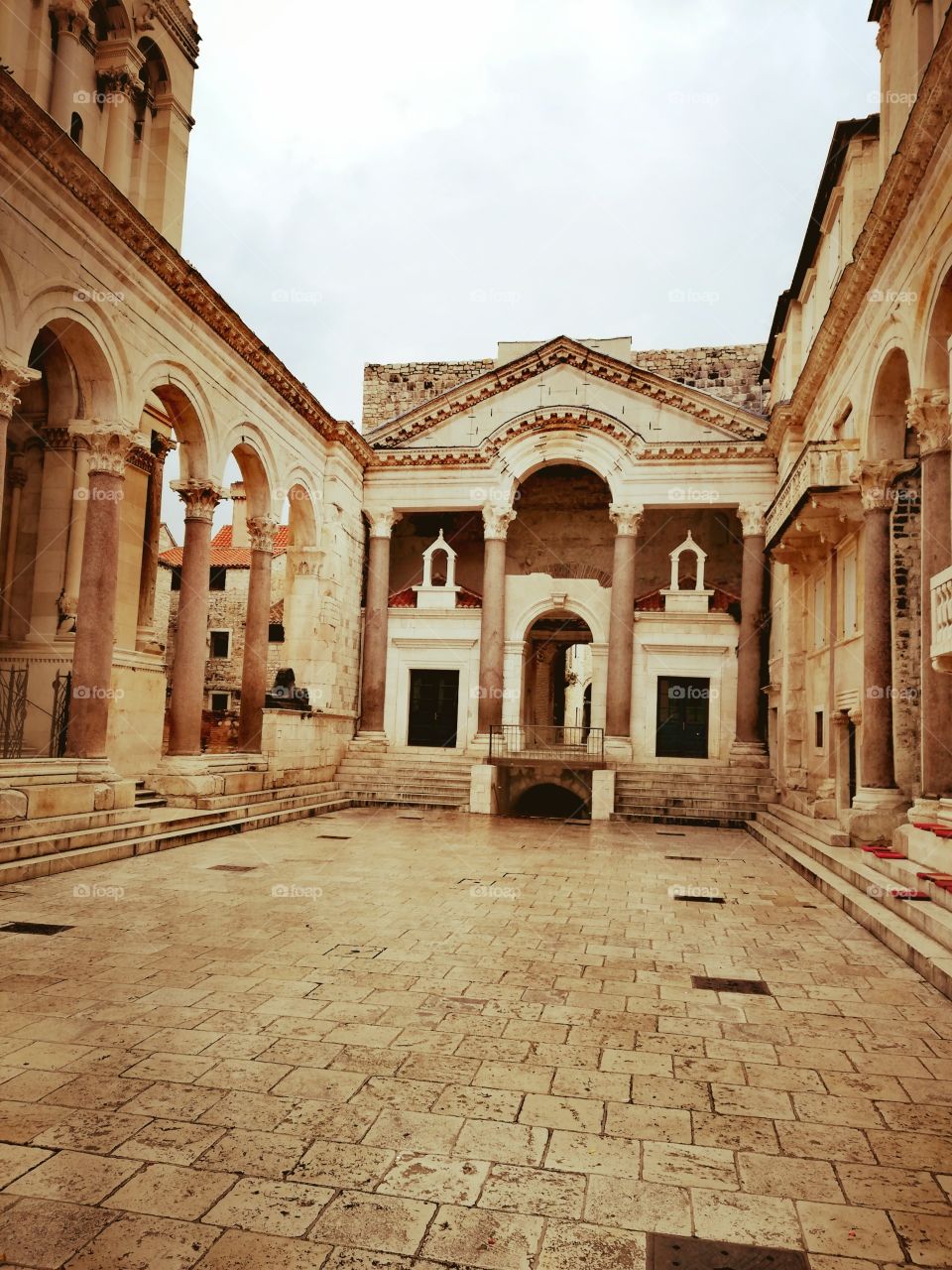 Diocletian Palace in City of Split, Dalmatia, Croatia, of Roman emperor Diocletian