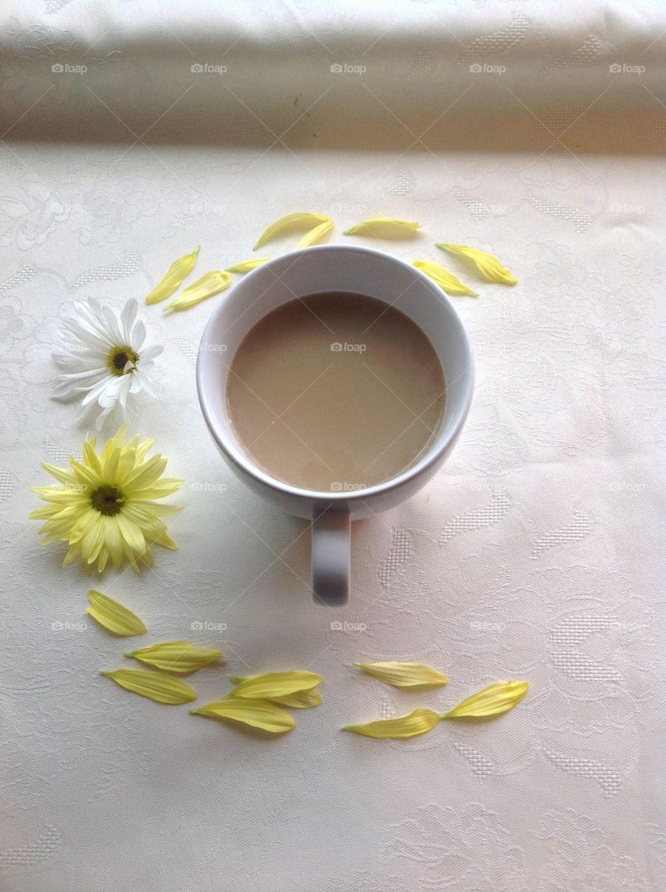 Enjoying a cup of coffee on a Spring morning.