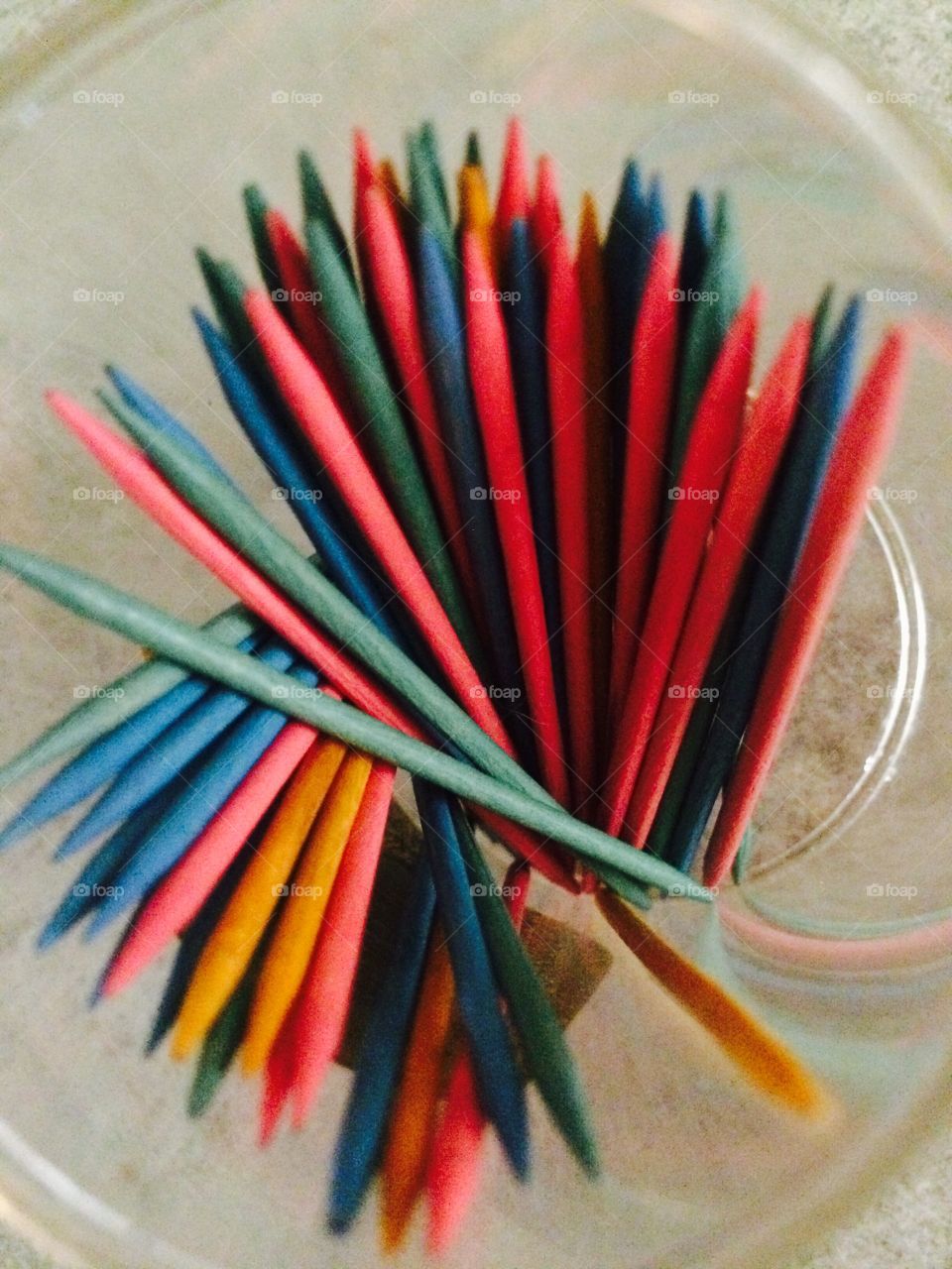 Colored toothpicks 