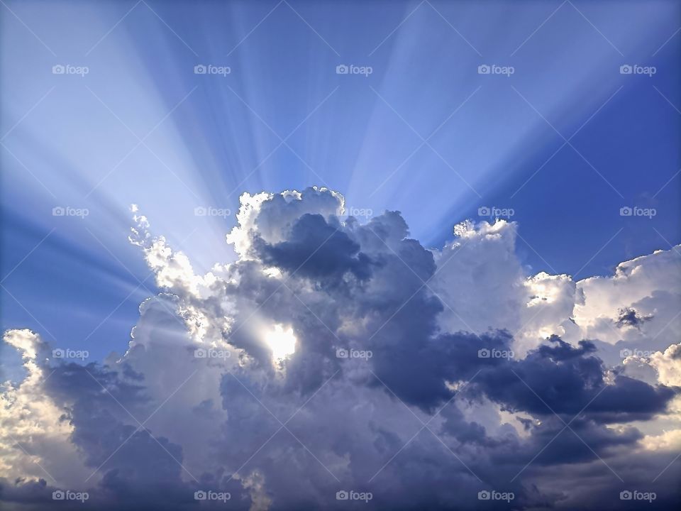clouds and Rays suitable as a background to any visual
