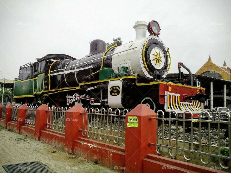 steam engine at Bilaspur railway station