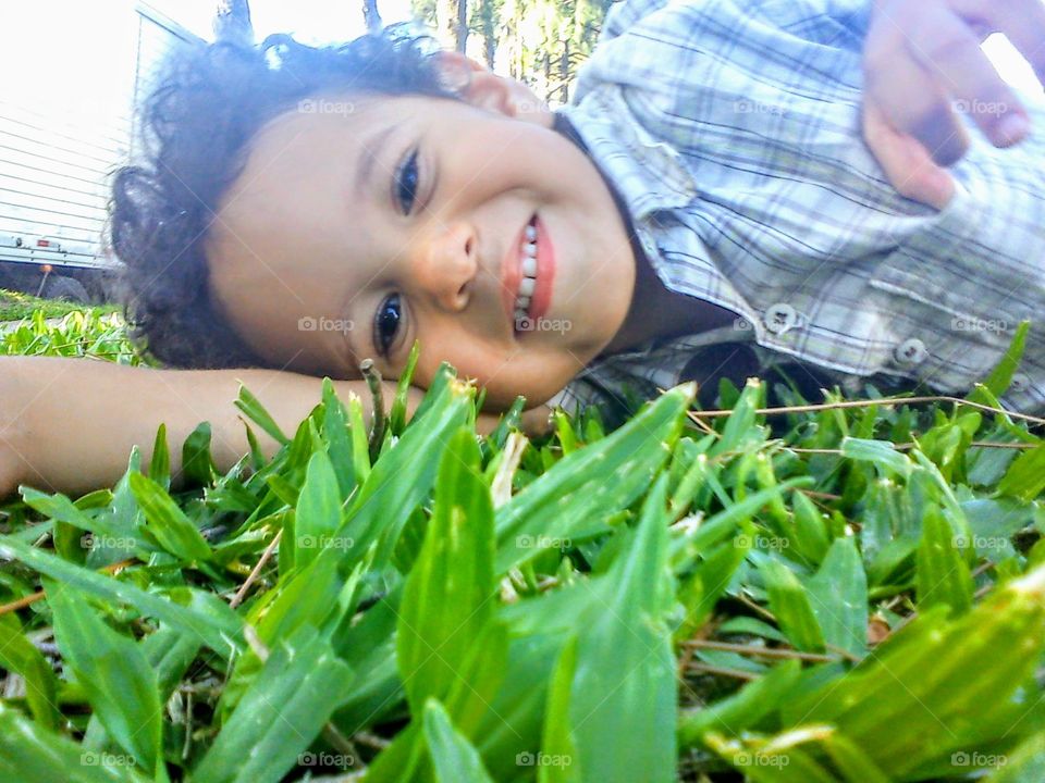 boy grass