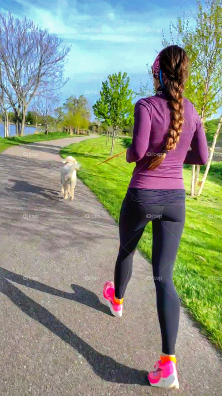 jogging with the dog