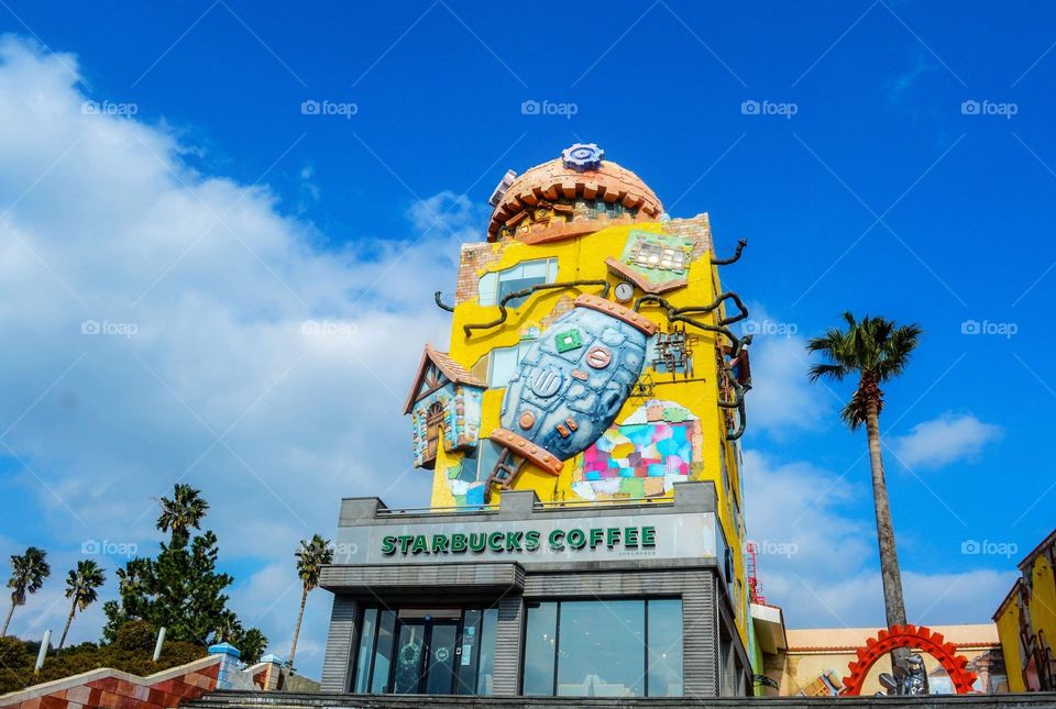 An cool looking Starbucks next to the Believe it or Not museum in Seogwipo, Jeju Island. 