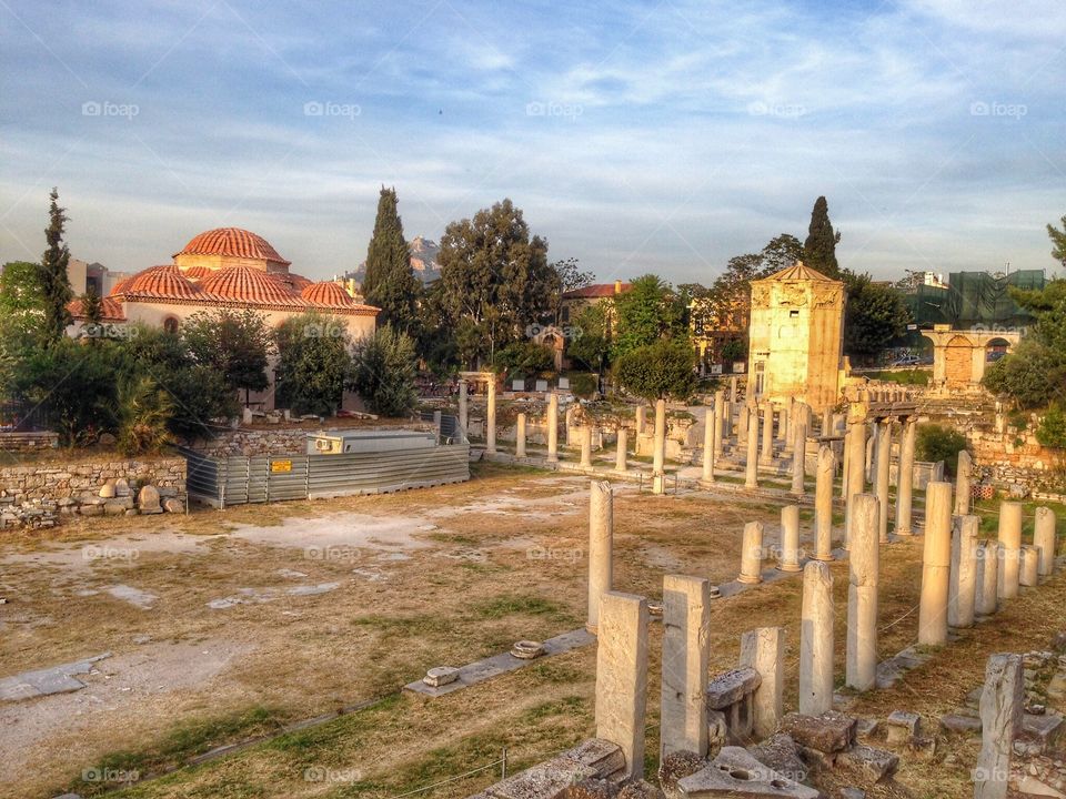 Walking around the streets in the shadow of the Acropolis, Athens 