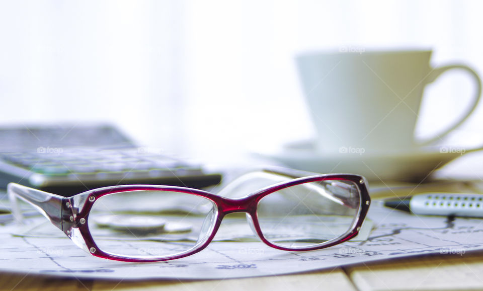 Tax season. Financial documents are spread out on the table