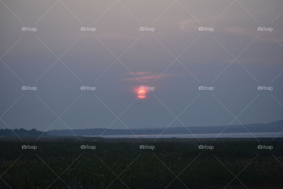 view of sunset at mohurli, tadoba