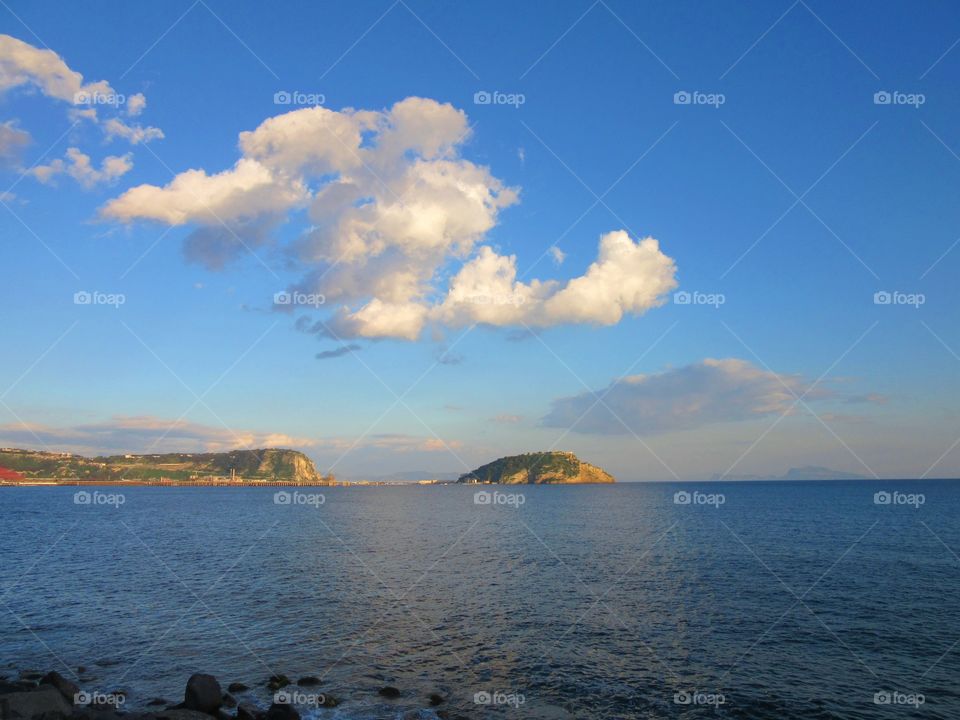 Cape of Posillipo and Islet of Nisida.  (Naples - Italy ).