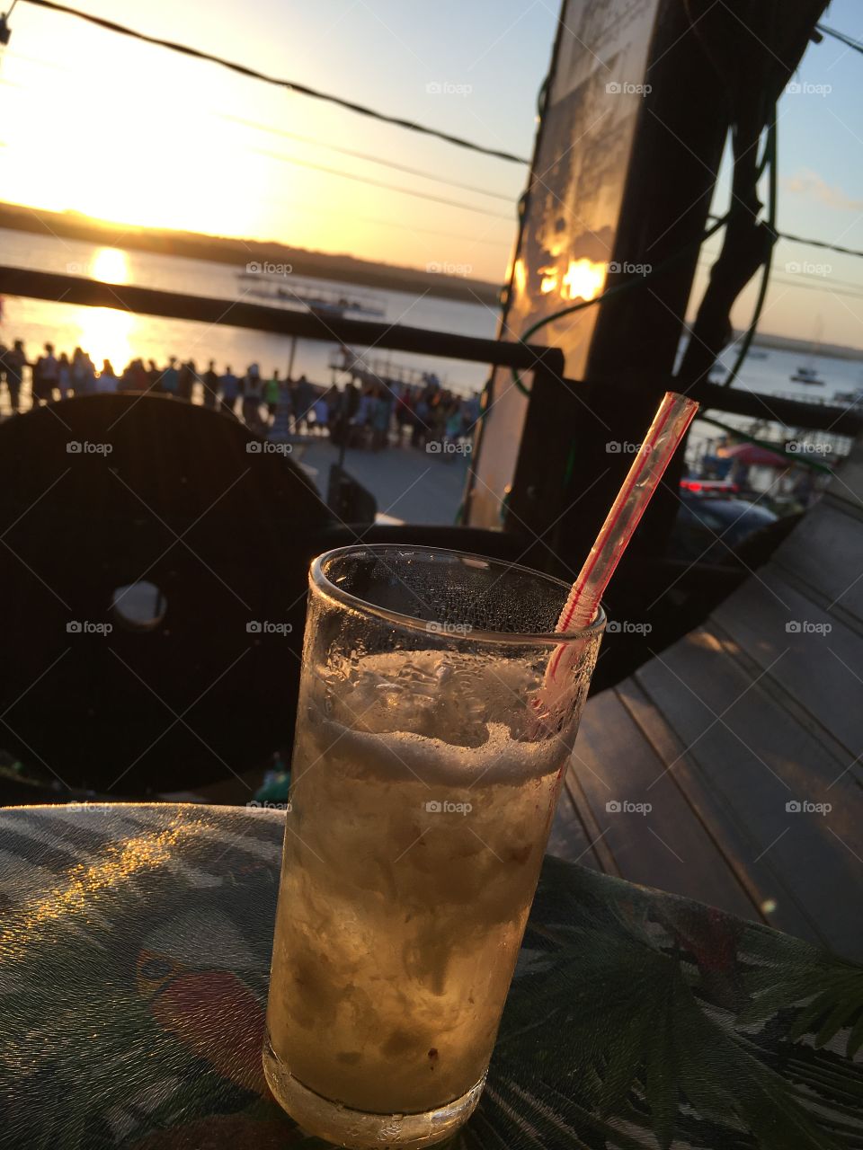Drink and sunset