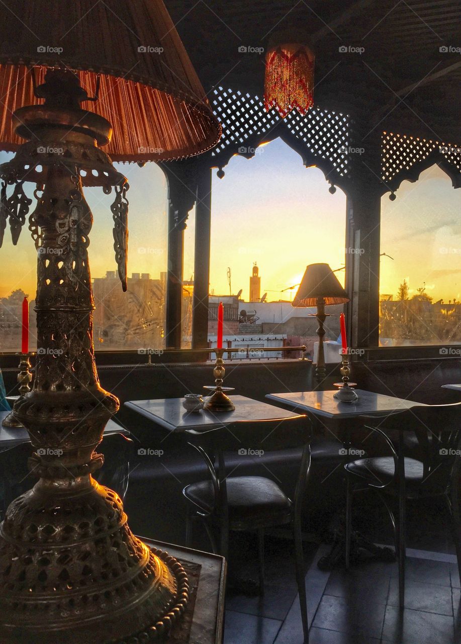 Restaurant window in Marrakech