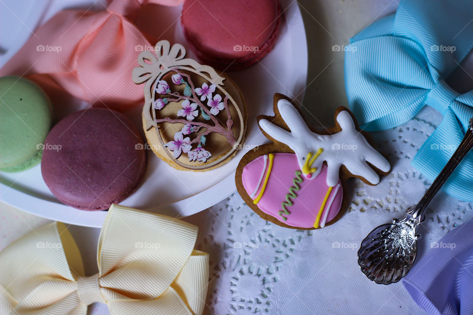 colorful easter bunny cookies