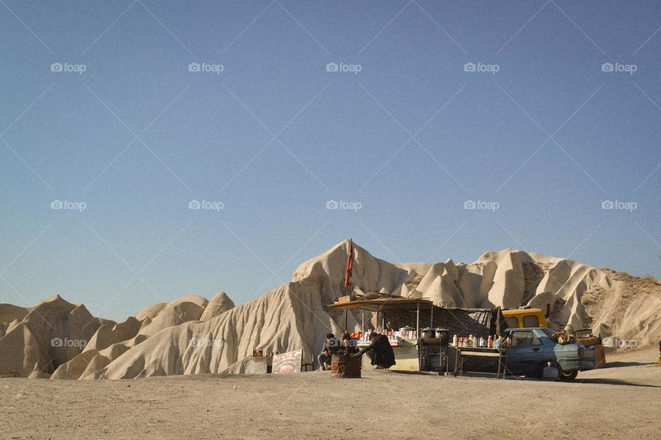 Juice Bar in Middle of Desert-Looking Rocky Formations