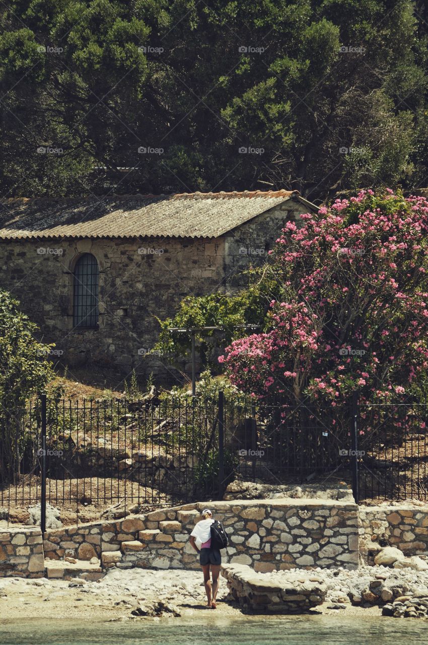 Morning walk on the beach, Greece