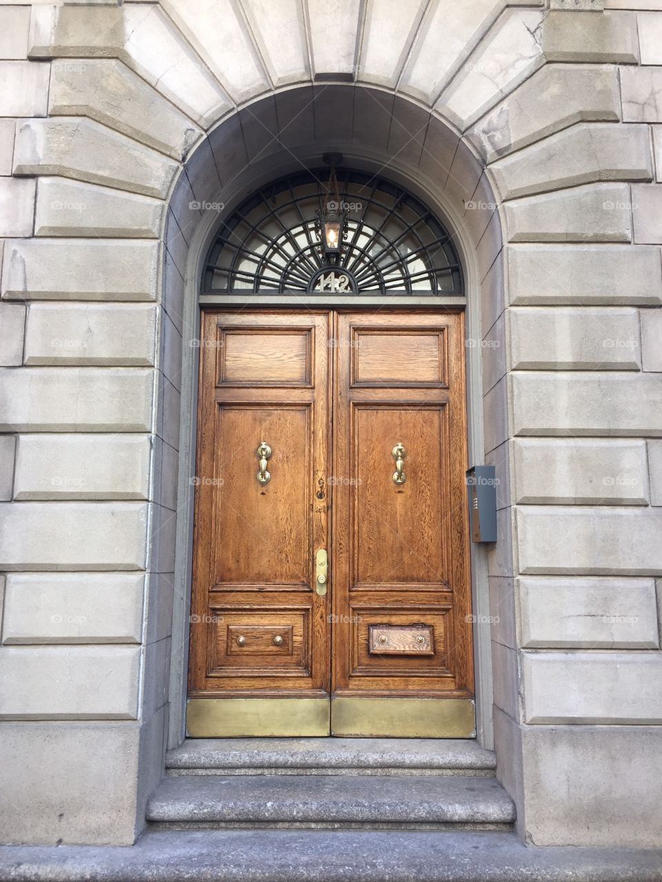 Wood door. Entrance. Doorway. Boston. 