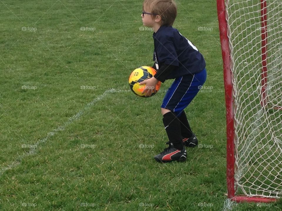 Grandson . 4 year old first soccer game