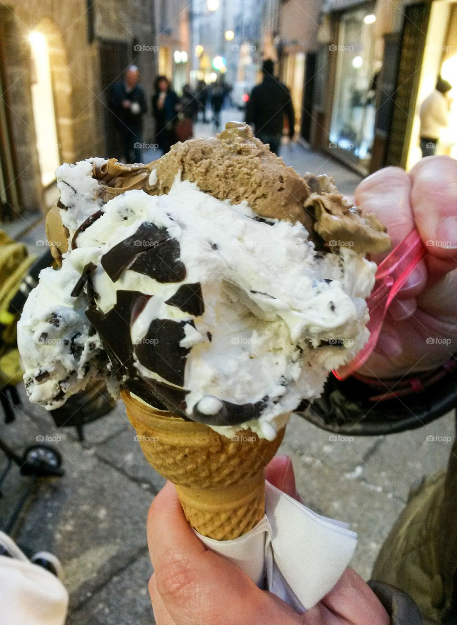 close up of homemade ice cream from city center