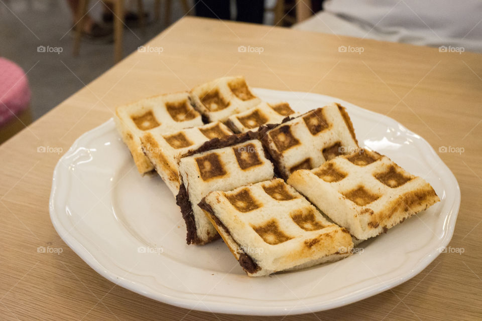 waffle with Nutella. Take a break