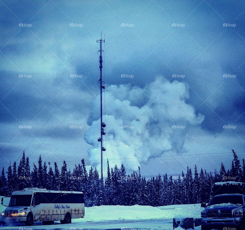 steam from a steam plant billowing into the air